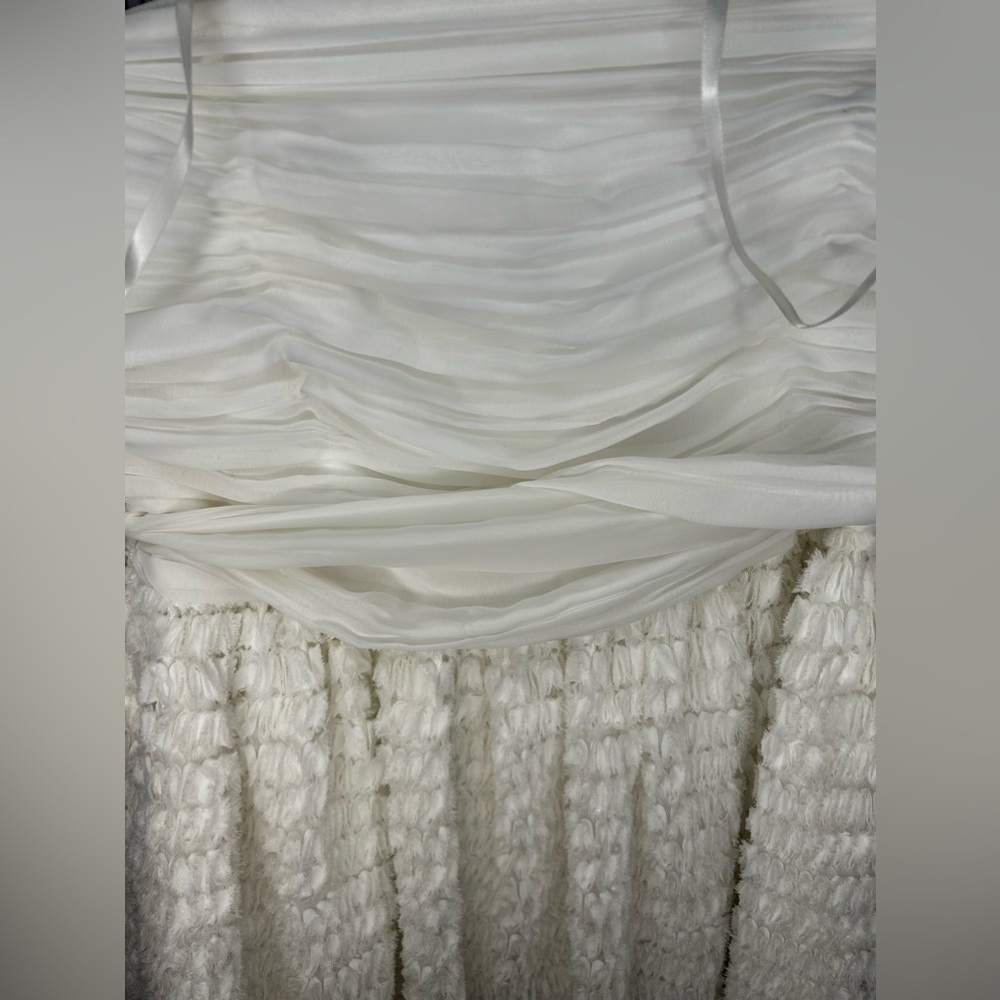 Women’s Jill Stuart Designer White Strapless Polyester Bow Midi Dress Size 8 - Picture 6 of 8